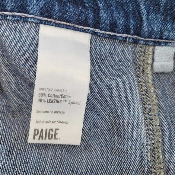 PAIGE Portia Wide Leg Jeans Size 29 Inset Seams High Rise Denim NWT Blue - Picture 7 of 7